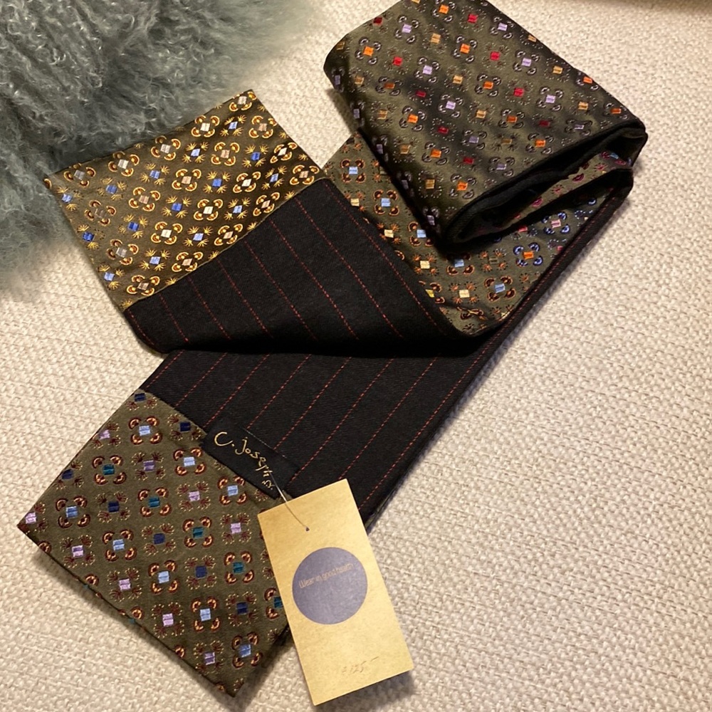 Artisan made double sided scarf Men or Ladies NWT
